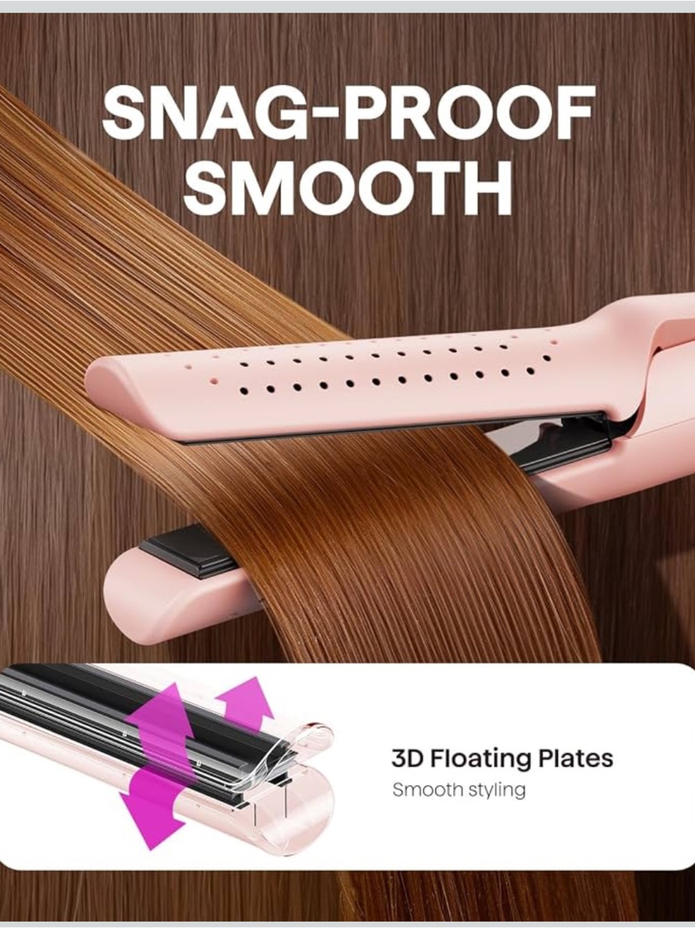 WAVYTALK pink pro airflow hair styler — Straightener & Curler 2 in 1 - Picture 5 of 8
